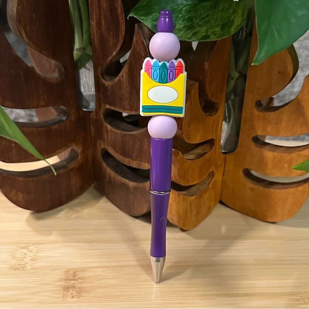 Handmade Silicone Beaded Pen ✏️ Teacher Gift | School Theme + Refill